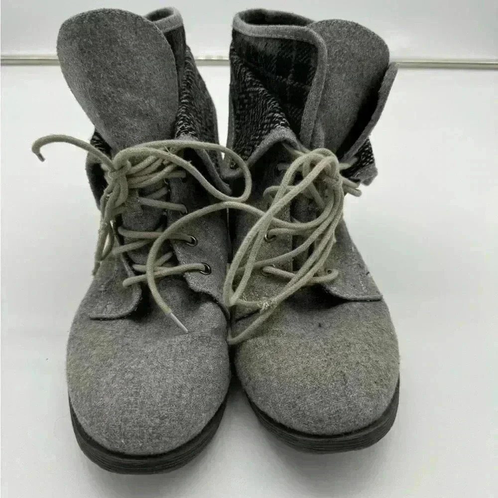 Women's Rock & Candy Fold Down Ankle Lace Up Boots Size 11 Fabric